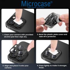 Microcase Iphone 16 Pro/ 16 Pro Max   Kamera Camı Lens Koruyucu Halka Set - AL3130