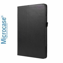 Microcase Samsung Galaxy Tab S6 10.6 Tablet T860 T867 Book Case Standlı Deri Kılıf - Siyah + Nano Esnek Ekran Koruma Filmi