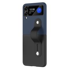 Microcase Samsung Z Flip 3 Parmak Tutuculu Plastik Kılıf -Siyah-Lacivert