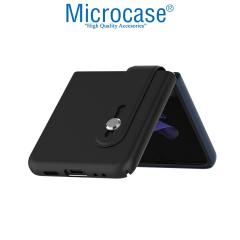 Microcase Samsung Z Flip 3 Parmak Tutuculu Plastik Kılıf -Siyah-Lacivert