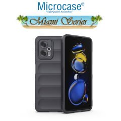 Microcase Xiaomi Redmi Note 11T Pro Plus Miami Serisi Darbeye Dayanıklı Silikon Kılıf - Koyu Gri