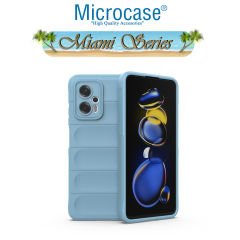 Microcase Xiaomi Redmi Note 11T Pro Plus Miami Serisi Darbeye Dayanıklı Silikon Kılıf - Açık Mavi