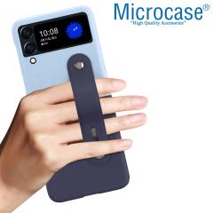 Microcase Samsung Z Flip 3 Parmak Tutuculu Plastik Kılıf -Lacivert-Turkuaz