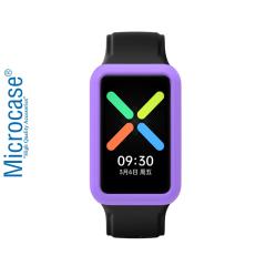 Microcase Oppo Watch Free Önü Açık Tasarım Silikon Kılıf - Mor