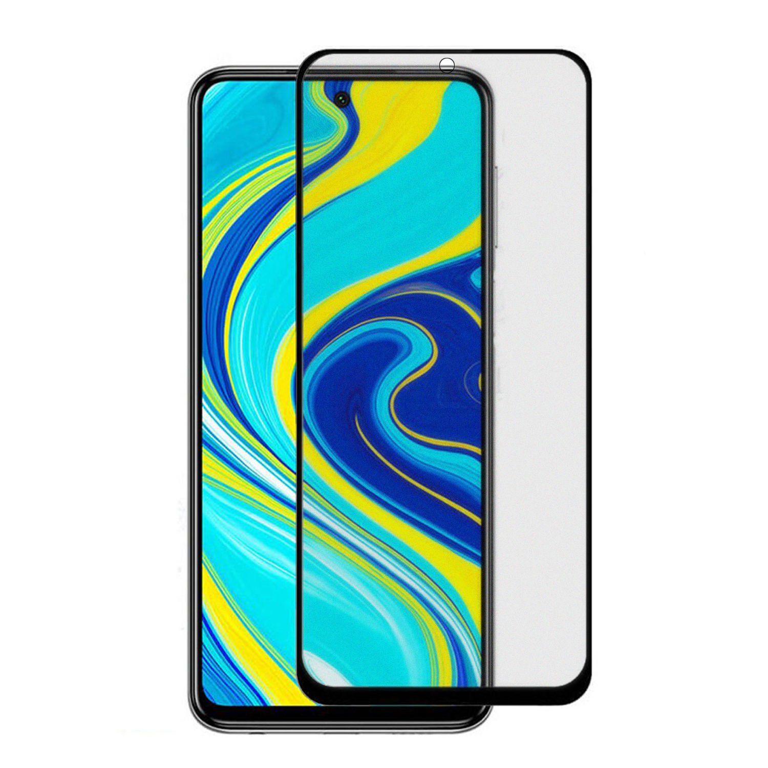 Microcase Xiaomi Redmi Note 10 Lite 2021 - Redmi Note 9S Tam Kaplayan Çerçeveli Mat Cam Koruma - AL3124