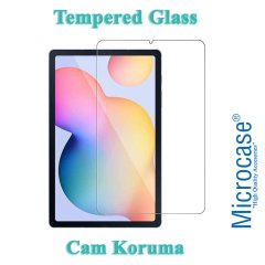 Microcase Samsung Galaxy Tab S6 Lite 10.4 P610 Delüx Serisi Universal Standlı Deri Kılıf - Mor + Tempered Glass Cam Koruma