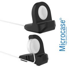Microcase Apple Watch 1-6 Serileri için 2in1 SET Manyetik Şarj Aygıtlı Silikon Şarj Standı - AL3571