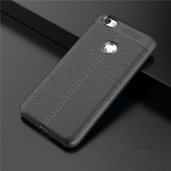 Xiaomi Redmi Note 5A - 5A Prime Leather Effect Silikon Kılıf + Cam
