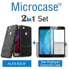 Xiaomi Redmi Note 5A Alfa Armor Kılıf + Tam Kaplayan Cam (SEÇ)