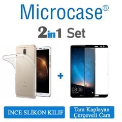 Microcase Huawei Mate 10 Lite İnce Silikon Kılıf +Tam Kaplama Cam