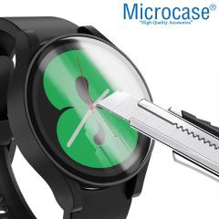 Microcase Samsung Galaxy Watch 4 44 mm Ekran Korumalı Sert Rubber Kılıf - Siyah