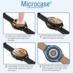 Microcase Samsung Galaxy Watch 4 44 mm Ekran Korumalı Sert Rubber Kılıf - Siyah