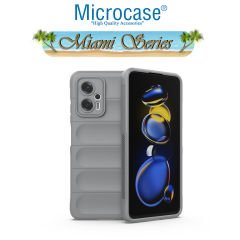 Microcase Xiaomi Poco X4 GT Miami Serisi Darbeye Dayanıklı Silikon Kılıf - Açık Gri