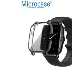 Microcase Amazfit GTS 3 Önü Kapalı Tasarım Silikon Kılıf - Siyah
