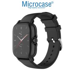 Microcase Amazfit GTS 3 Önü Kapalı Tasarım Silikon Kılıf - Siyah