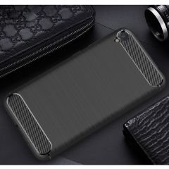 Asus Zenfone Live ZB501KL Brueshed Carbon Silikon TPU Kılıf + Cam