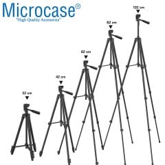 Microcase 3120A 3 Ayak Kamera Tripodu 102 cm+Döner Başlık Tablet Tutucu+Bluetooth Kumanda - AL2920