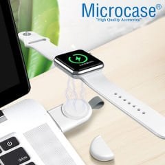 Microcase Apple Watch SE 40 mm Manyetik Şarj Aygıtlı Anahtarlık Tipi USB Adaptör - Beyaz