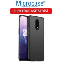 Microcase OnePlus 7 Elektrocase Serisi Silikon Kılıf + Tam Kaplayan Çerçeveli Cam - Siyah