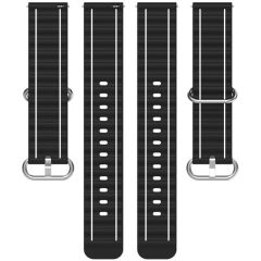 Microcase 22mm Universal Akıllı Saatler ile Uyumlu Çizgi Desenli Silikon Kordon Kayış-KY73-Turuncu