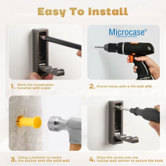 Microcase Çinko Kaplama Bas Açıl Pratik Askılık Anahtar Şapka Eşya Havlu vb Askılık - AL5181 2 ADET