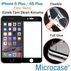 iPhone 6 Plus 0.2 mm İnce Silikon Kılıf + Tam Kaplayan Cam