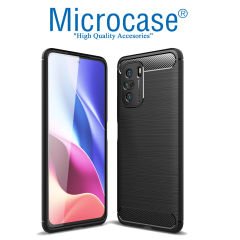 Microcase Xiaomi Mi 11i Brushed Carbon Fiber Silikon Kılıf - Siyah