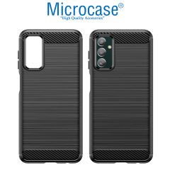 Microcase Samsung Galaxy M23 Brushed Carbon Fiber Silikon Kılıf - Siyah
