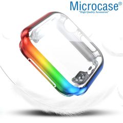 Microcase Apple Watch SE 44 mm Rainbow Serisi Silikon Kılıf