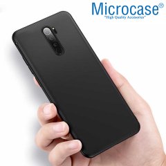 Microcase Xiaomi Redmi Note 8 Pro Elektrocase Serisi Silikon Kılıf + Tam Kaplayan Çerçeveli Cam - Siyah