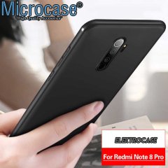 Microcase Xiaomi Redmi Note 8 Pro Elektrocase Serisi Silikon Kılıf + Tam Kaplayan Çerçeveli Cam - Siyah