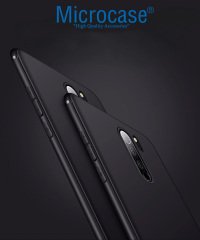 Microcase Xiaomi Redmi Note 8 Pro Elektrocase Serisi Silikon Kılıf + Tam Kaplayan Çerçeveli Cam - Siyah