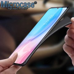 Microcase Xiaomi Redmi Note 8 Pro Elektrocase Serisi Silikon Kılıf + Tam Kaplayan Çerçeveli Cam - Siyah
