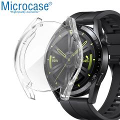 Microcase Huawei Watch GT 3 46 mm Önü Kapalı Silikon Kılıf - Şeffaf