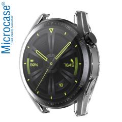 Microcase Huawei Watch GT 3 46 mm Önü Kapalı Silikon Kılıf - Şeffaf