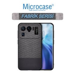 Microcase Xiaomi Mi 11 Ultra Fabrik Serisi Kumaş ve Deri Desen Kılıf (SEÇENEKLİ)