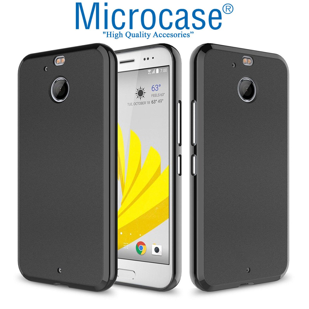 HTC 10 Evo Soft Esnek Silikon Kılıf + Tempered Glass Cam Koruma