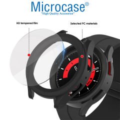 Microcase Samsung Galaxy Watch5 Pro 45mm Ekran Korumalı Sert Rubber Kılıf - AL3173