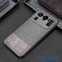 Microcase Xiaomi Mi 11 Pro Fabrik Serisi Kumaş ve Deri Desen Kılıf (SEÇENEKLİ)