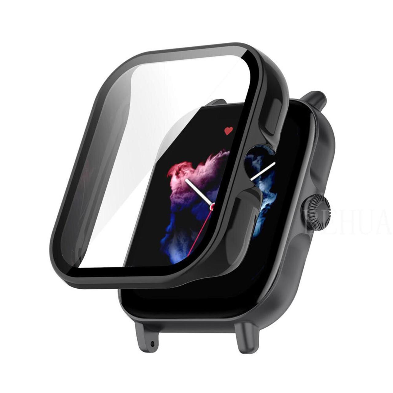 Microcase Amazfit GTS 3 Ekran Korumalı Sert Rubber Kılıf - Siyah
