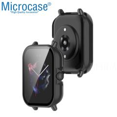 Microcase Amazfit GTS 3 Ekran Korumalı Sert Rubber Kılıf - Siyah