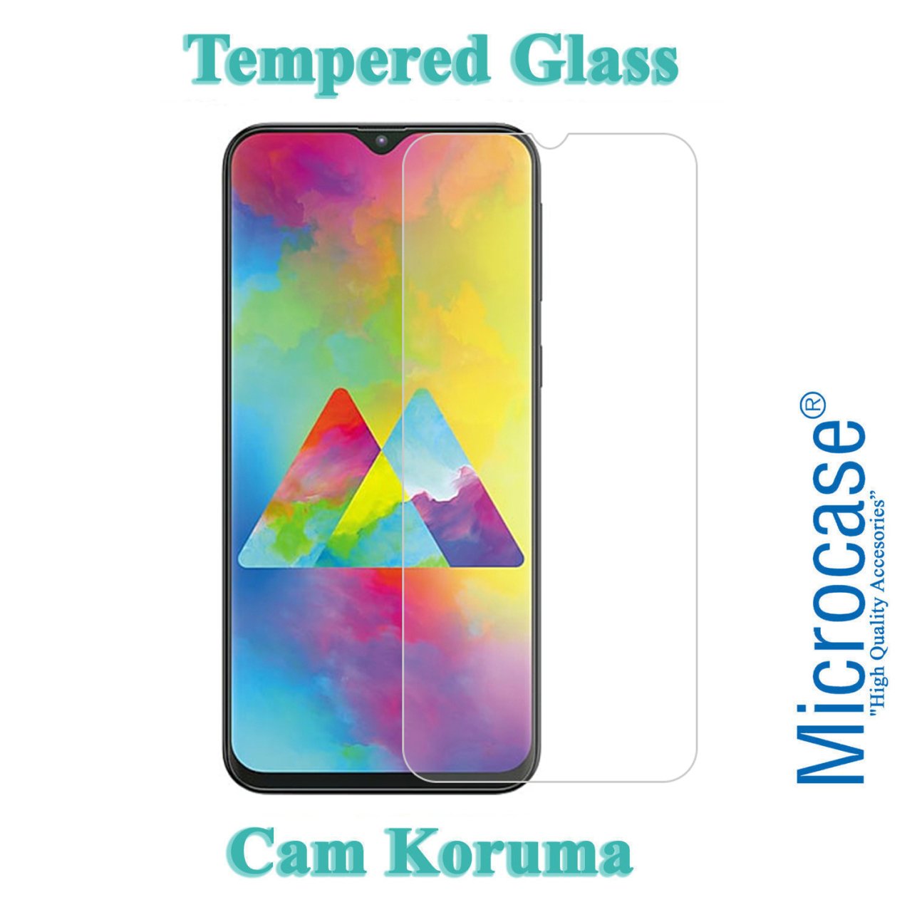 Microcase Samsung Galaxy M20 Tempered Glass Cam Ekran Koruma