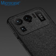Microcase Xiaomi Mi 11 Pro Fabrik Serisi Kumaş ve Deri Desen Kılıf (SEÇENEKLİ)