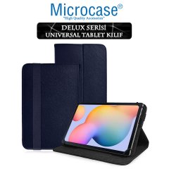 Microcase Samsung Galaxy Tab S6 Lite 10.4 P610 Delüx Serisi Universal Standlı Deri Kılıf - Lacivert