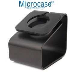 Microcase Apple Watch Seri 6 40 mm için Alüminyum Şarj Standı - Siyah