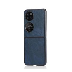 Microcase Huawei P50 Pocket için Deri Desenli Plastik Koruma Kılıf - Lacivert