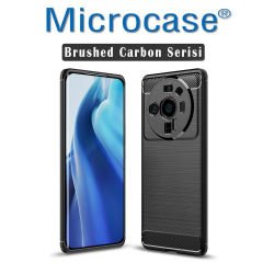 Microcase Xiaomi 12S Ultra Brushed Carbon Fiber Silikon Kılıf - Siyah