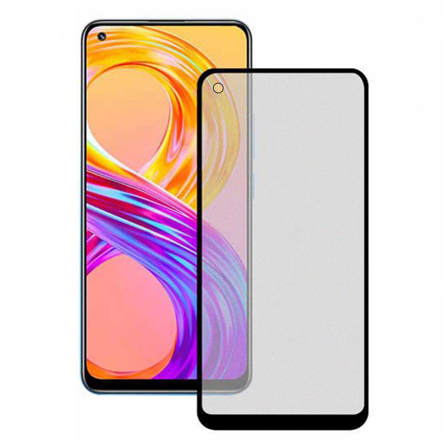 Microcase Realme 8 - Realme 8 Pro Tam Kaplayan Çerçeveli Mat Cam Koruma - AL3124