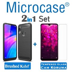 Microcase Xiaomi Redmi Y3 Brushed Silikon Kılıf +CAM