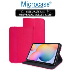 Microcase Samsung Galaxy Tab S6 Lite 10.4 P610 Delüx Serisi Universal Standlı Deri Kılıf - Pembe
